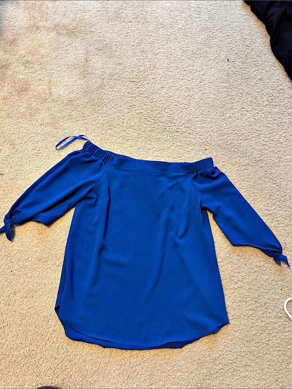 Blue Off-Shoulder Blouse Like New